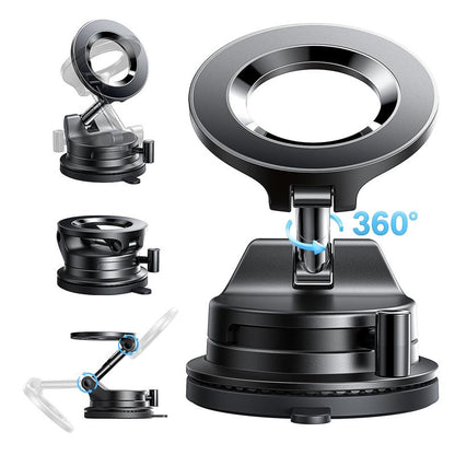 LISEN Vacuum Magsafe Car Mount Magnetic Phone Holder, 360° Adjustable for Magsafe Car Holder Foldable Suction Phone Mount for Car, for Garmin Gps/Mirror/Smooth Surface, for Iphone 16 Pro Max 15