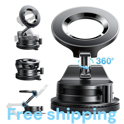 LISEN Vacuum Magsafe Car Mount Magnetic Phone Holder, 360° Adjustable for Magsafe Car Holder Foldable Suction Phone Mount for Car, for Garmin Gps/Mirror/Smooth Surface, for Iphone 16 Pro Max 15
