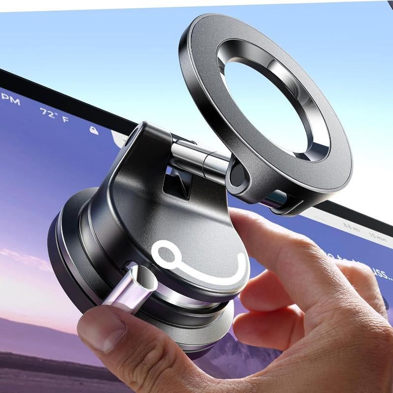 LISEN Vacuum Magsafe Car Mount Magnetic Phone Holder, 360° Adjustable for Magsafe Car Holder Foldable Suction Phone Mount for Car, for Garmin Gps/Mirror/Smooth Surface, for Iphone 16 Pro Max 15