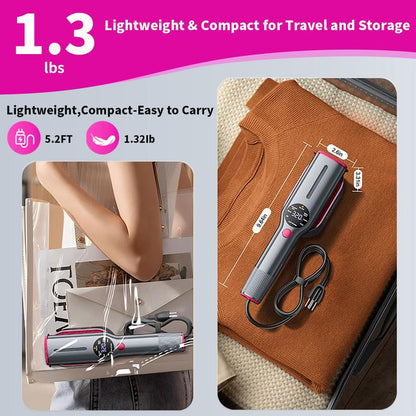 Dr.Flash Garment Steamer for Clothes, Portable Travel Clothing Steamer Iron, 7 Mode with LCD Display, 5S Fast Heating, 90° Swivel Handle, New Year Gift