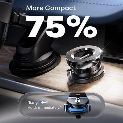 LISEN Vacuum Magsafe Car Mount Magnetic Phone Holder, 360° Adjustable for Magsafe Car Holder Foldable Suction Phone Mount for Car, for Garmin Gps/Mirror/Smooth Surface, for Iphone 16 Pro Max 15
