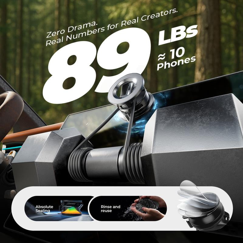 LISEN Vacuum Magsafe Car Mount Magnetic Phone Holder, 360° Adjustable for Magsafe Car Holder Foldable Suction Phone Mount for Car, for Garmin Gps/Mirror/Smooth Surface, for Iphone 16 Pro Max 15