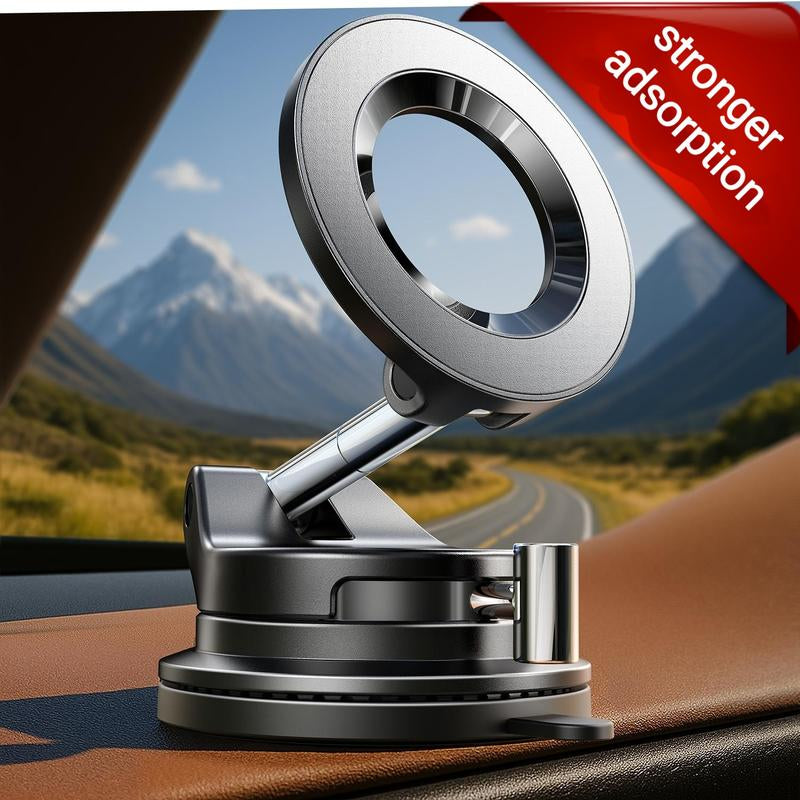 LISEN Vacuum Magsafe Car Mount Magnetic Phone Holder, 360° Adjustable for Magsafe Car Holder Foldable Suction Phone Mount for Car, for Garmin Gps/Mirror/Smooth Surface, for Iphone 16 Pro Max 15